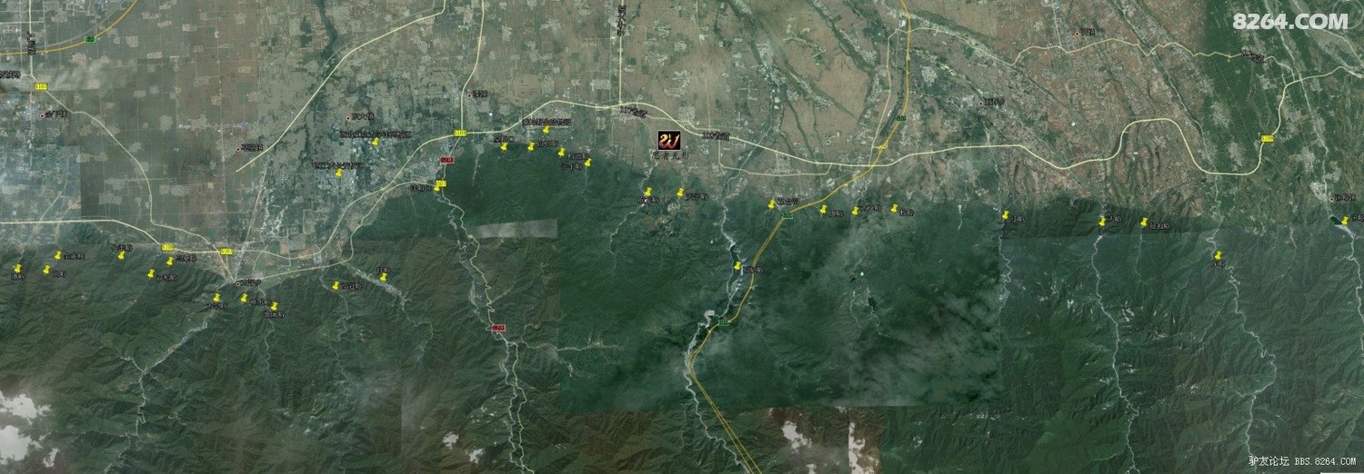 申精陕西西安长安区秦岭峪口地形图和等高线地