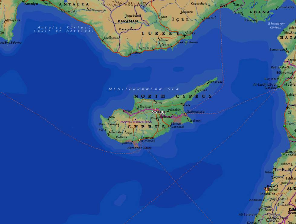 塞浦路斯共和国地图全图,塞浦路斯共和国地图