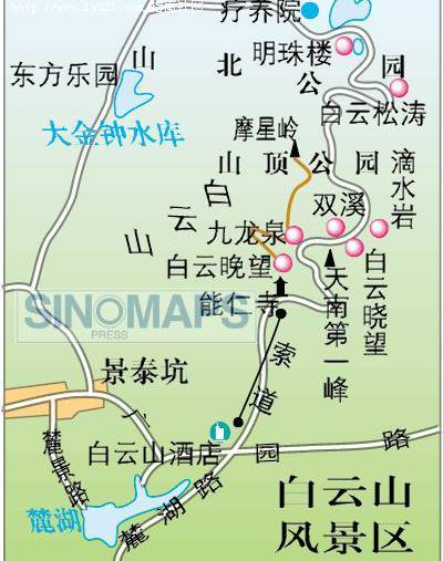 白云山风景区地图全图,白云山风景区地图高清版下载