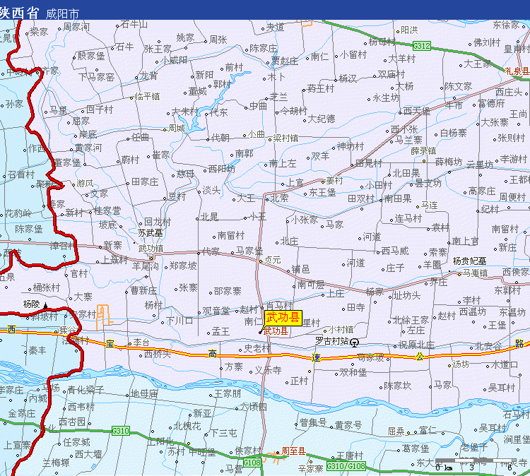 武功县交通地图全图,武功县交通地图高清版下载 - .