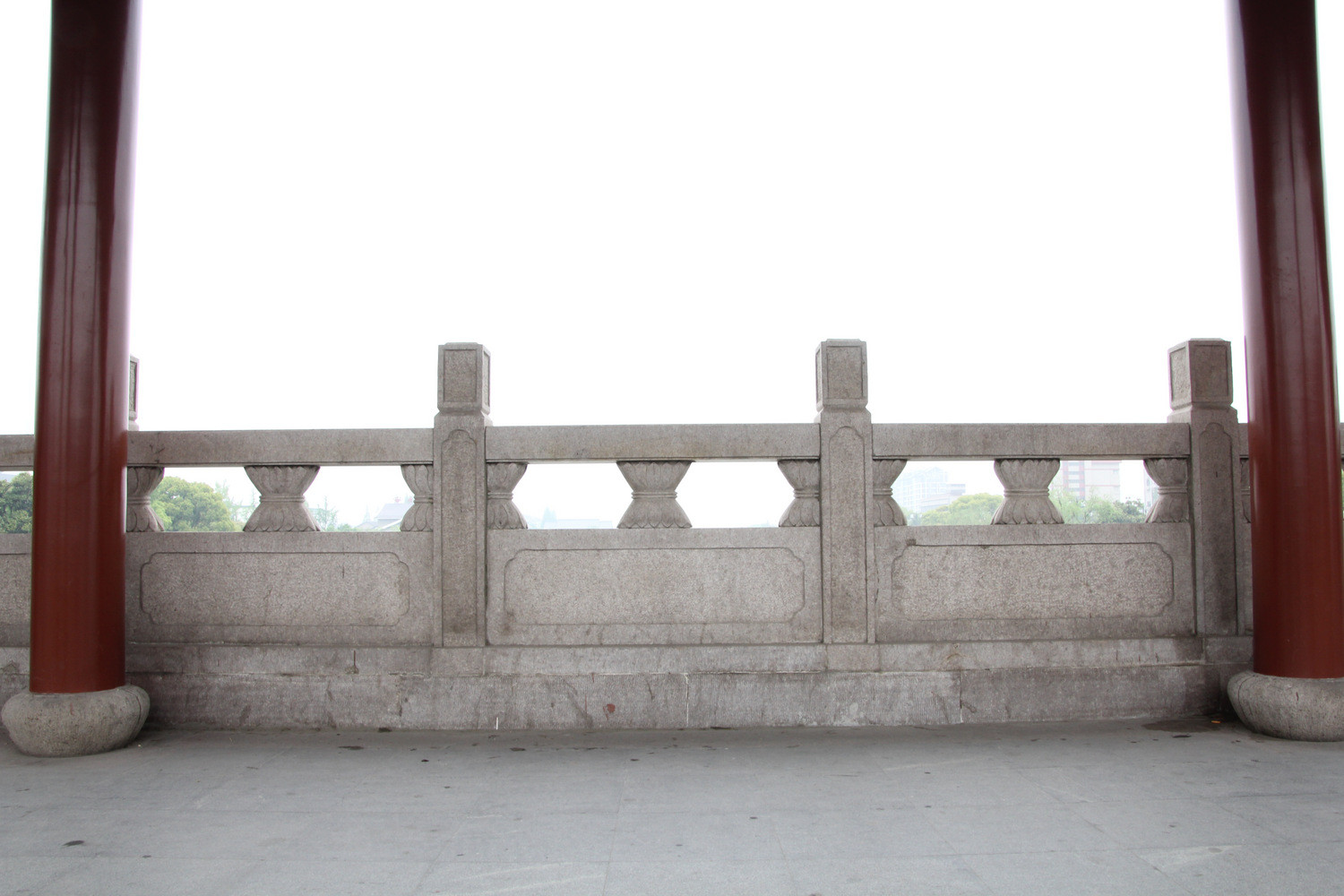 形态各异的桥栏雕筑图案