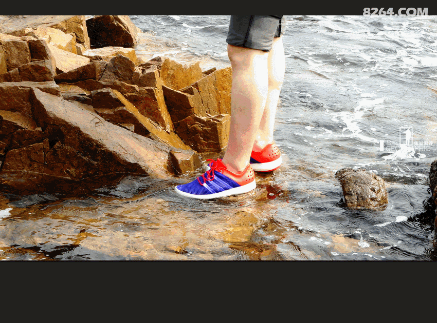 轻便运动鞋,定向于玩水溯溪的使用方向,当然硬地面的日常穿着也使用