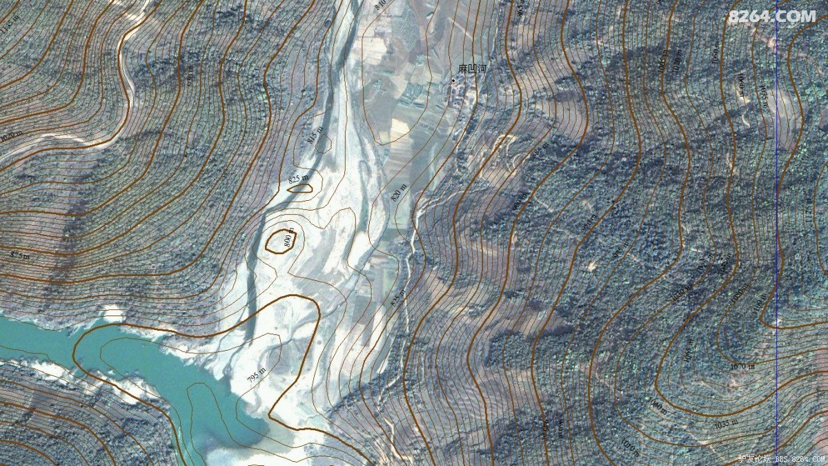 中国全境5米等高线卫星地形图15000大幅面叠加村级地名