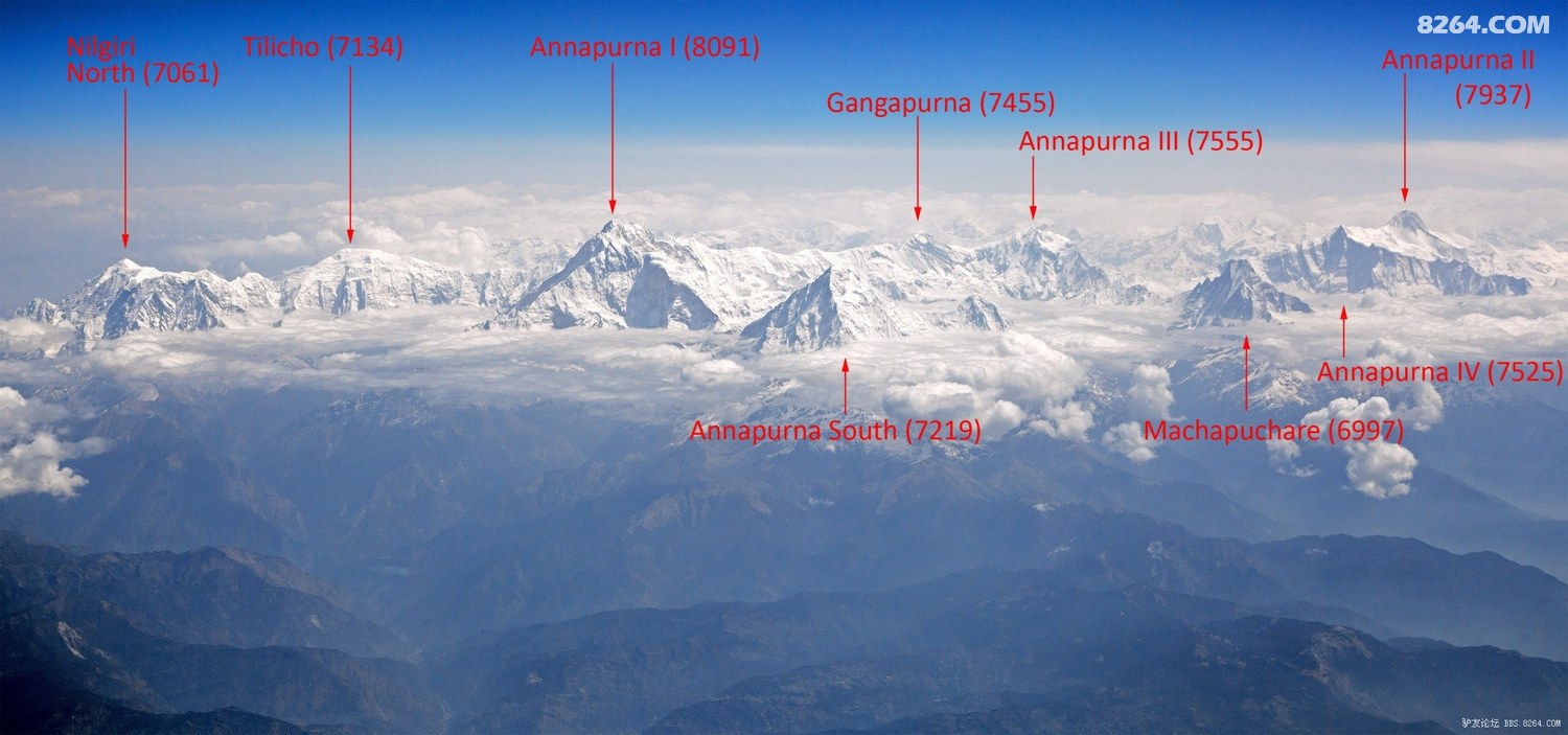 世界8000米以上以下山峰高度排行榜