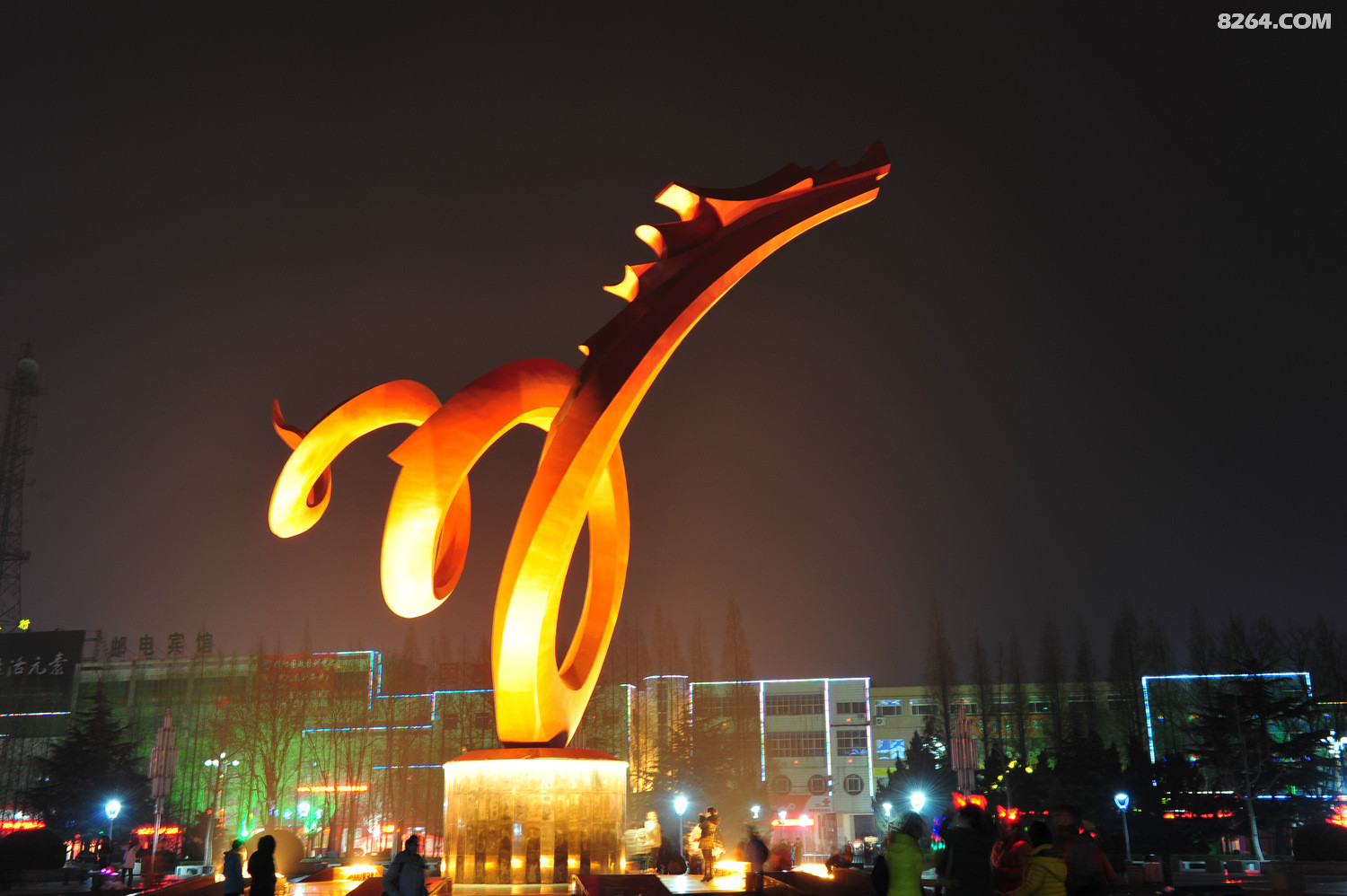 夜幕下的龙乡濮阳,羊年伊始流光溢彩喜气洋洋 - 第