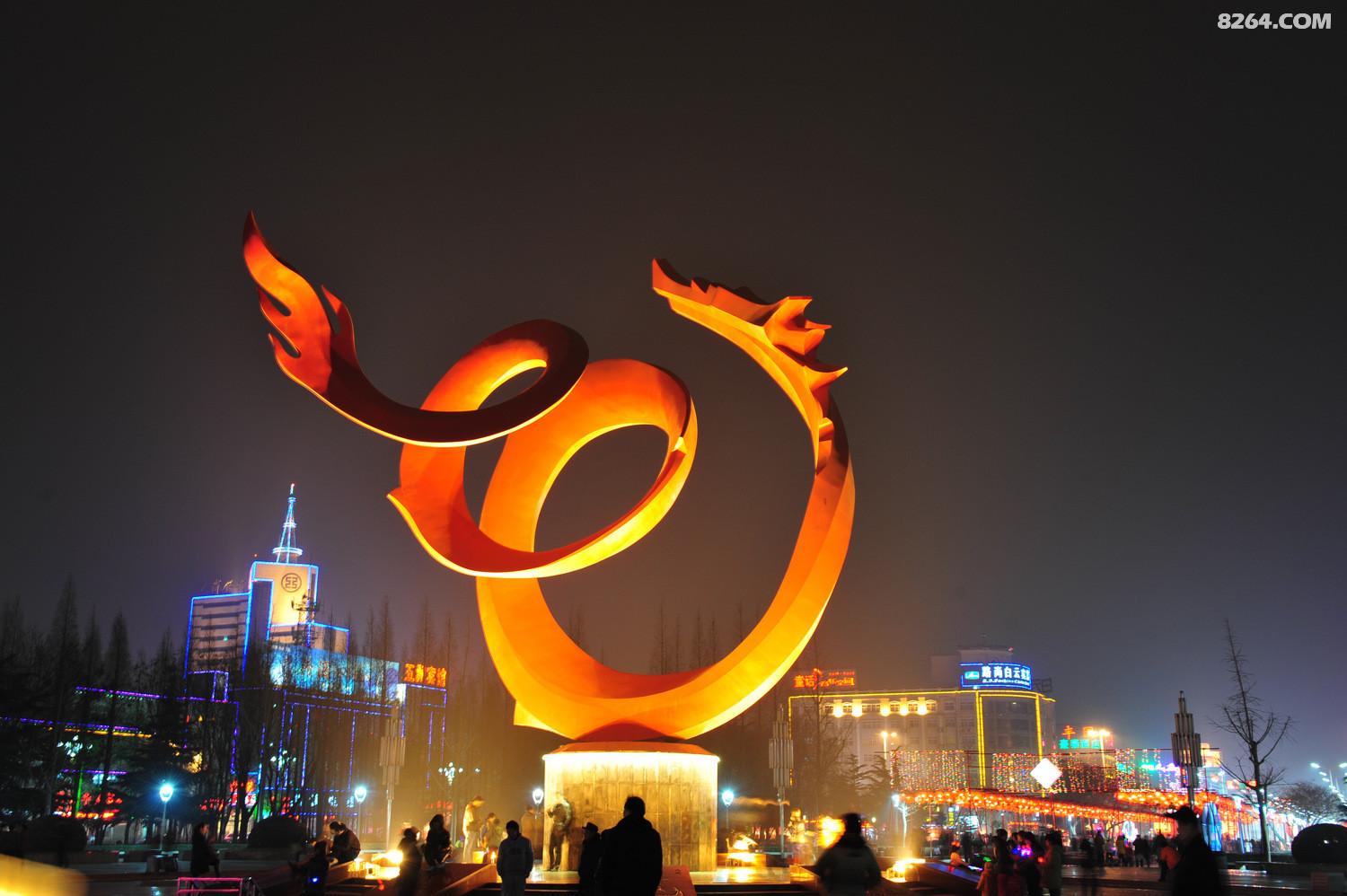 夜幕下的龙乡濮阳,羊年伊始流光溢彩喜气洋洋 - 第