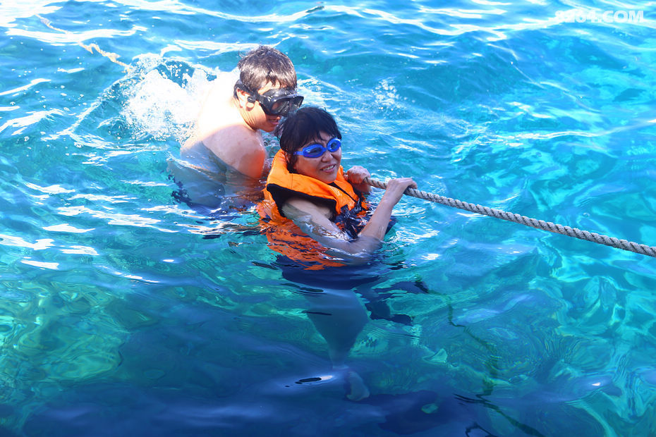 蓝梦湾第一次感受海底漫步,浮潜