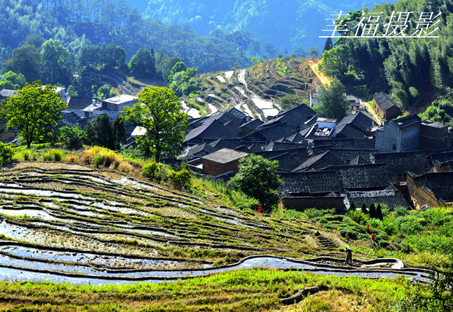 美丽大地的线条咸村镇光夏村梯田摄影