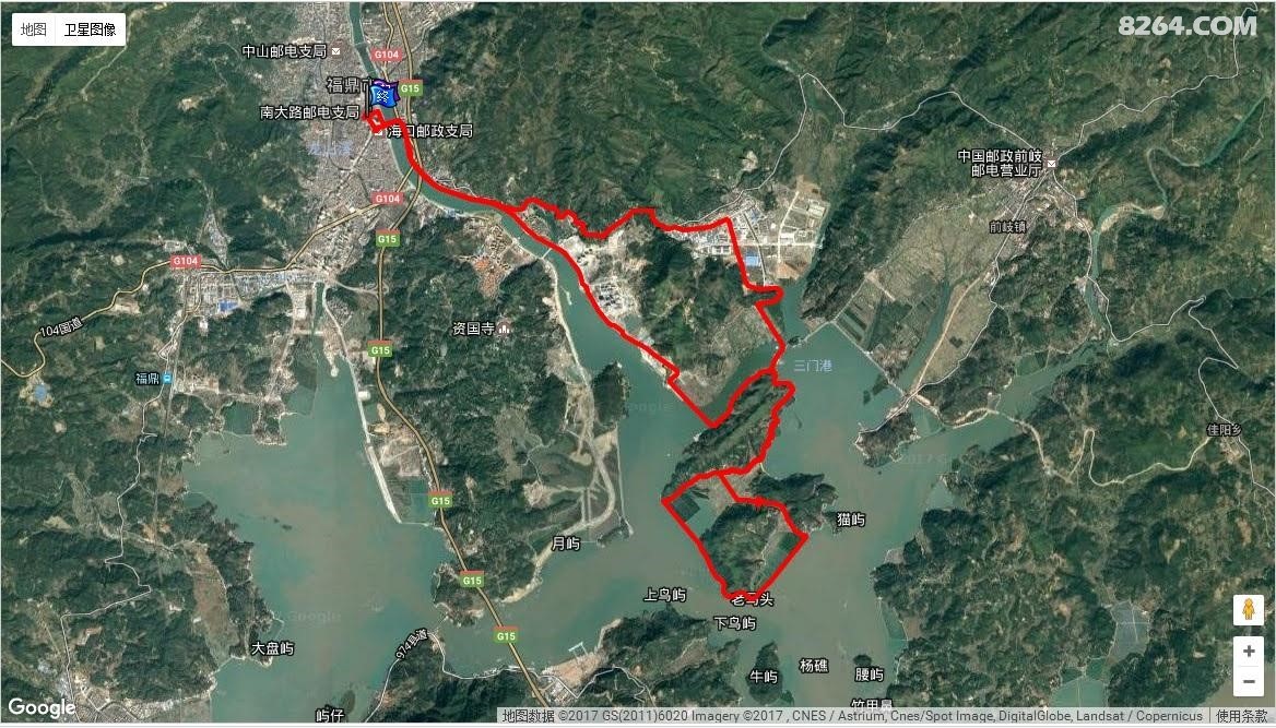 骑行双屿岛线路gps轨迹