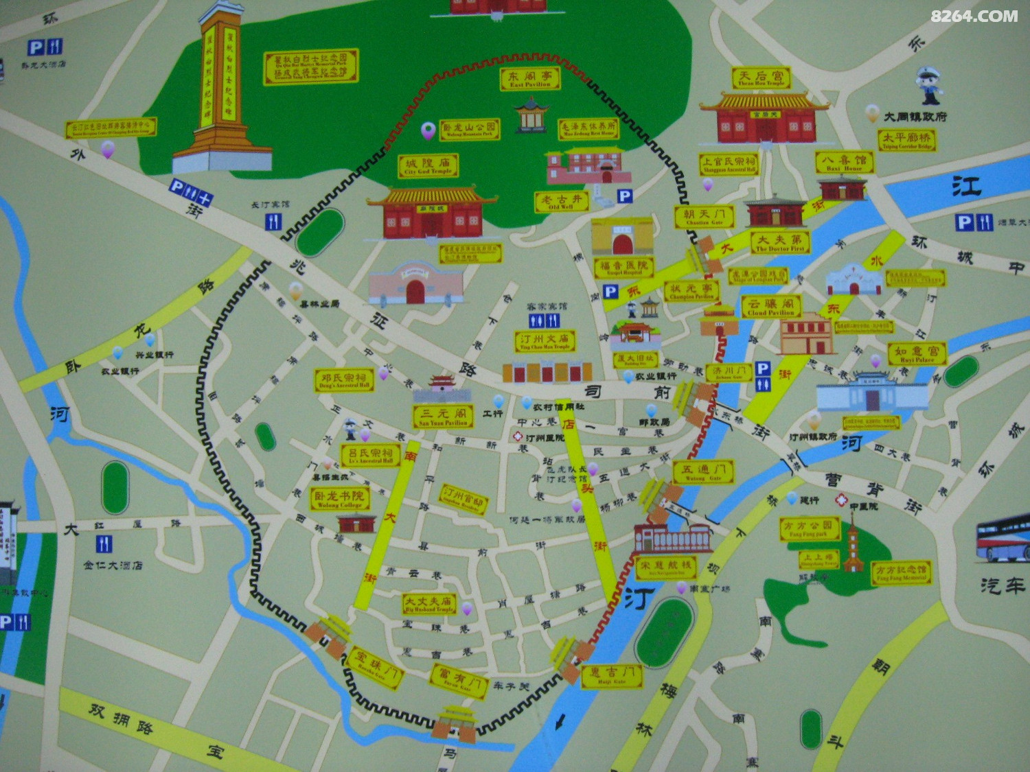 汀州古城江滨步道巡游与五通桥新貌国庆前夕