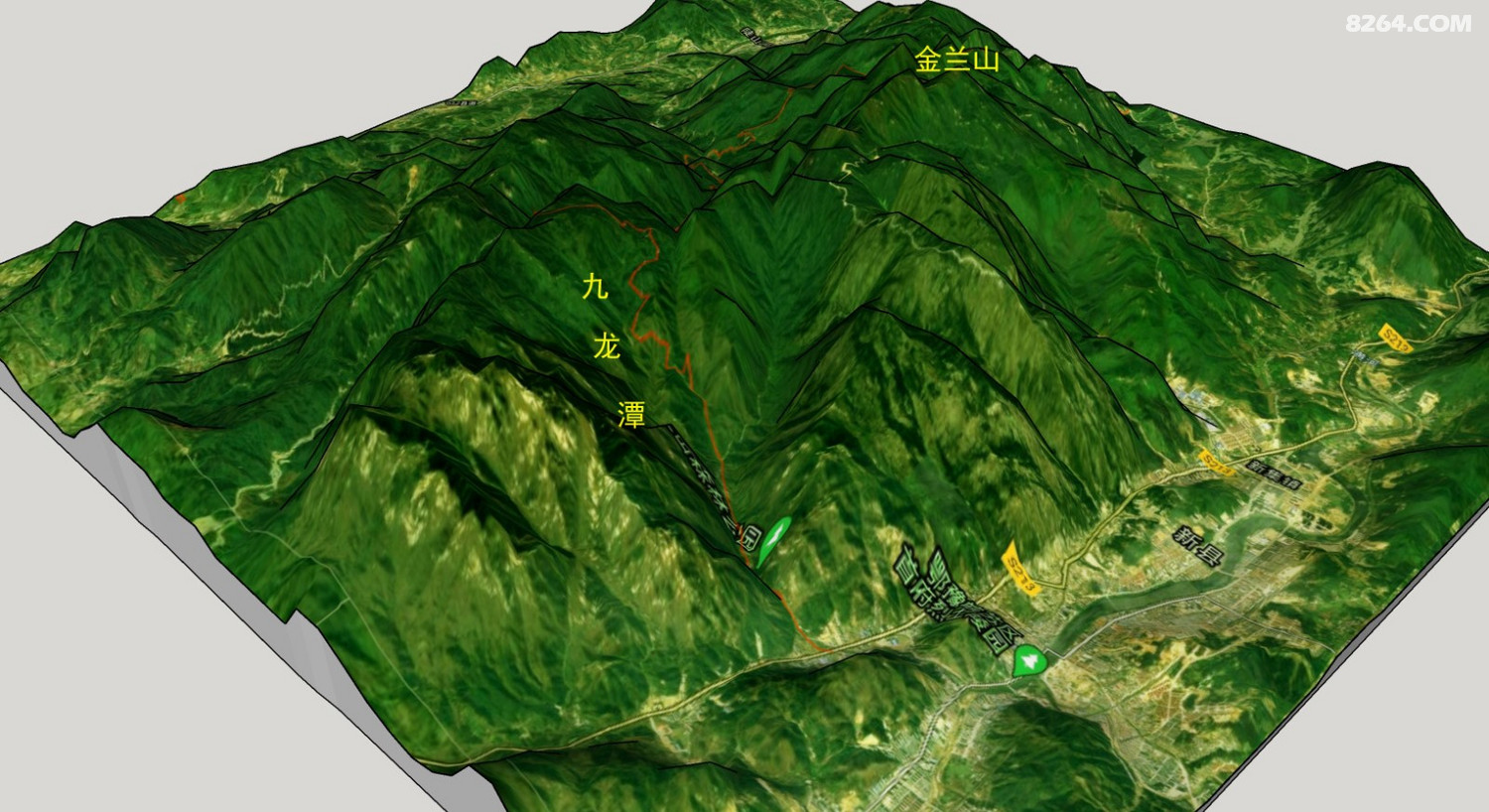 信阳山峰三维立体渲染