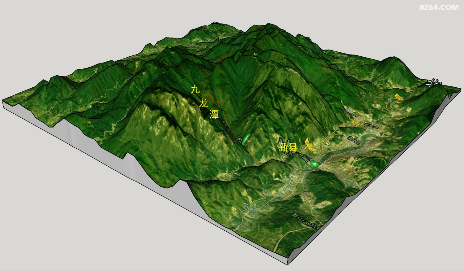 信阳山峰三维立体渲染