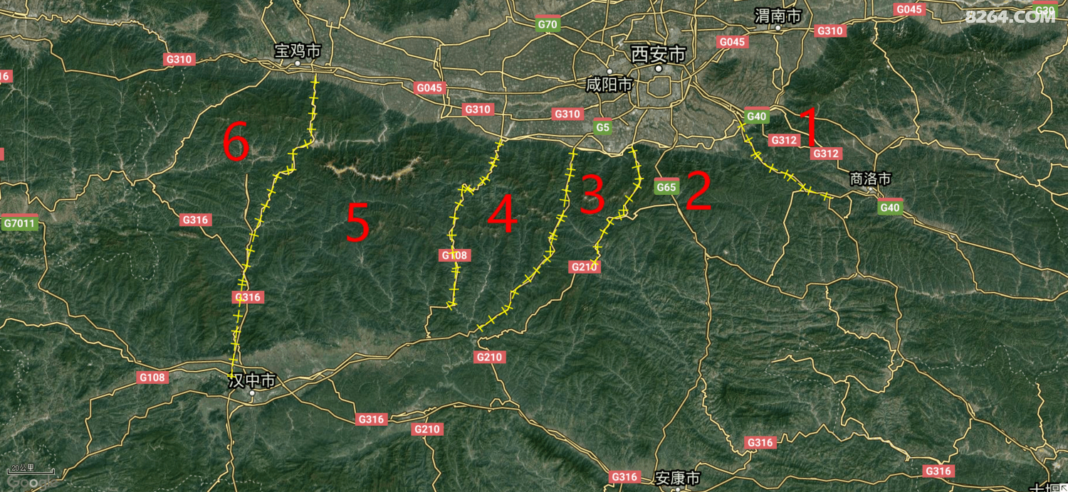 汇总整理秦岭区域所有徒步路线