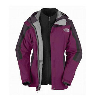 thenorthface北面女款三穿冲锋衣紫色aahr