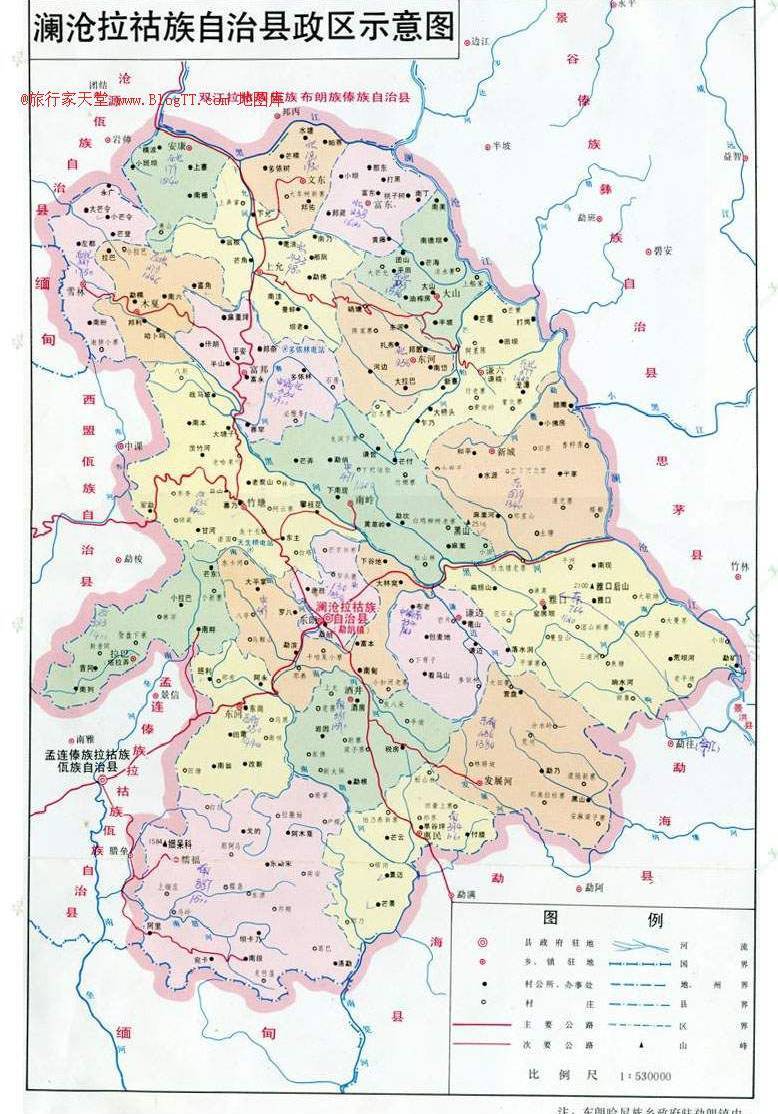 澜沧拉祜族自治县地图 一全图,澜沧拉祜族自治县地图 一高清版下载