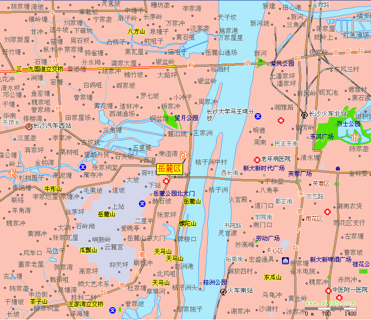 岳麓区地图全图,岳麓区地图高清版下载 - 8264户外8264.com