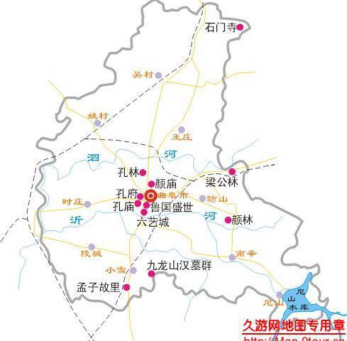 曲阜景区分布图全图,曲阜景区分布图高清版下载 - 8264户外8264.com