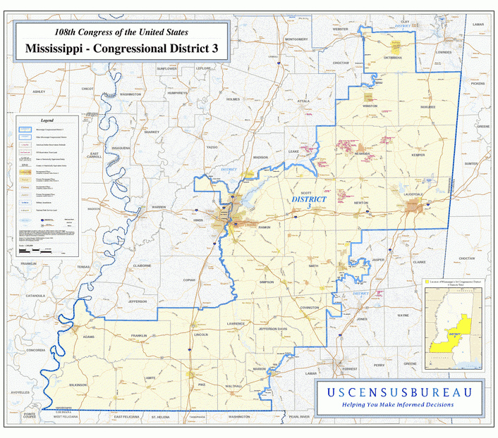密西西比州(mississippi)行政区划图四
