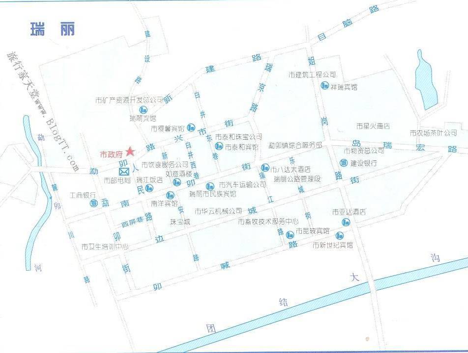 瑞丽城区地图全图,瑞丽城区地图高清版下载 - 8264户外8264.com