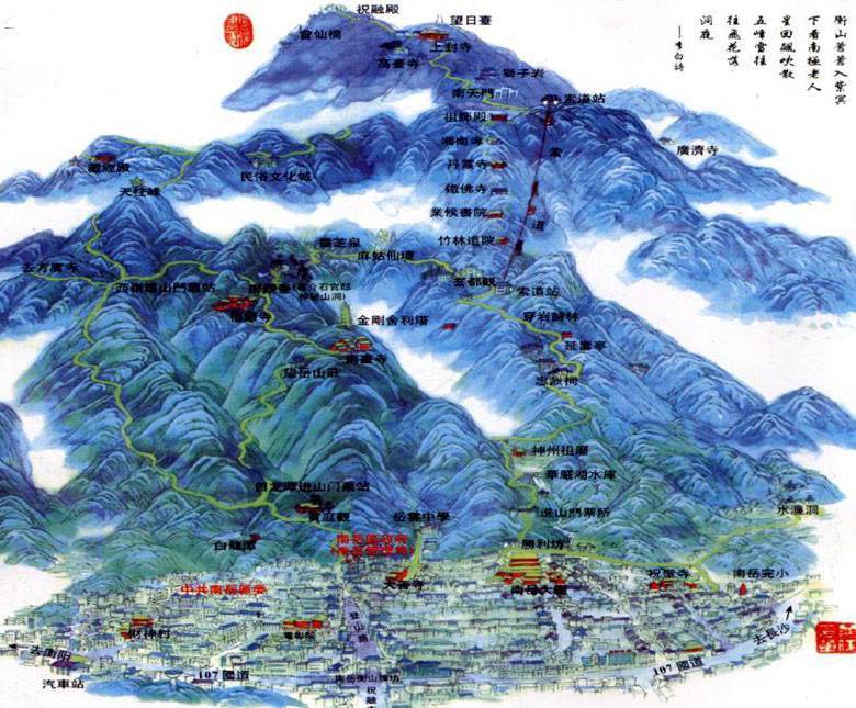 衡山景区景点分布图全图,衡山景区景点分布图高清版下载 - 8264户外