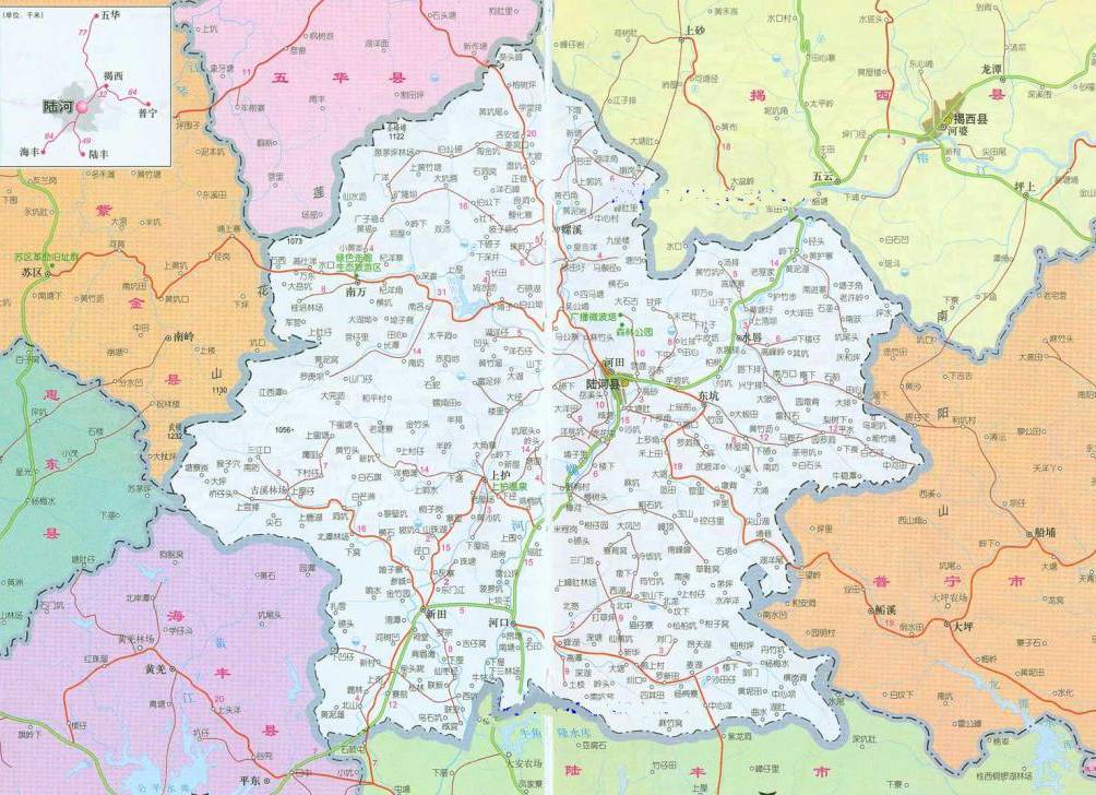 陆河县地图全图,陆河县地图高清版下载 - 8264户外8264.com