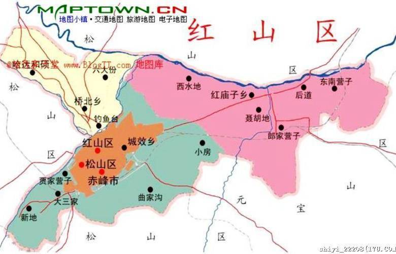 赤峰红山区地图全图,赤峰红山区地图高清版下载 - 8264户外8264.com