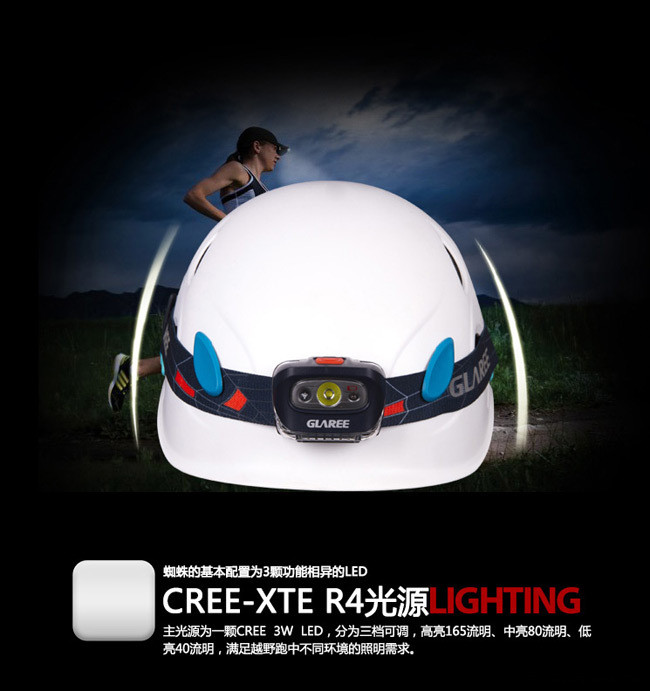 轻跑伴侣glaree山瑞轻量级运动头灯l55i