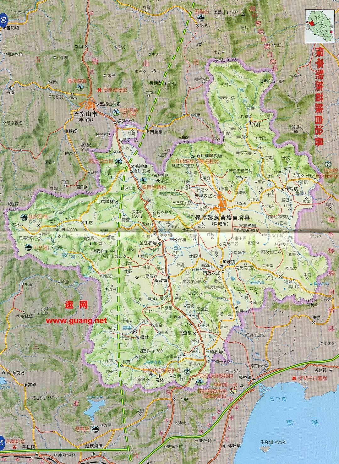 新版--海南保亭地图